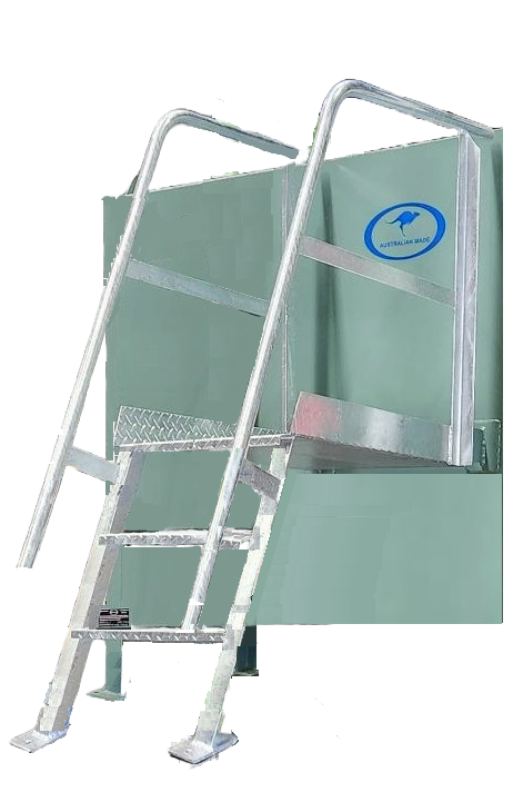 Step ladder for rectangular tank
